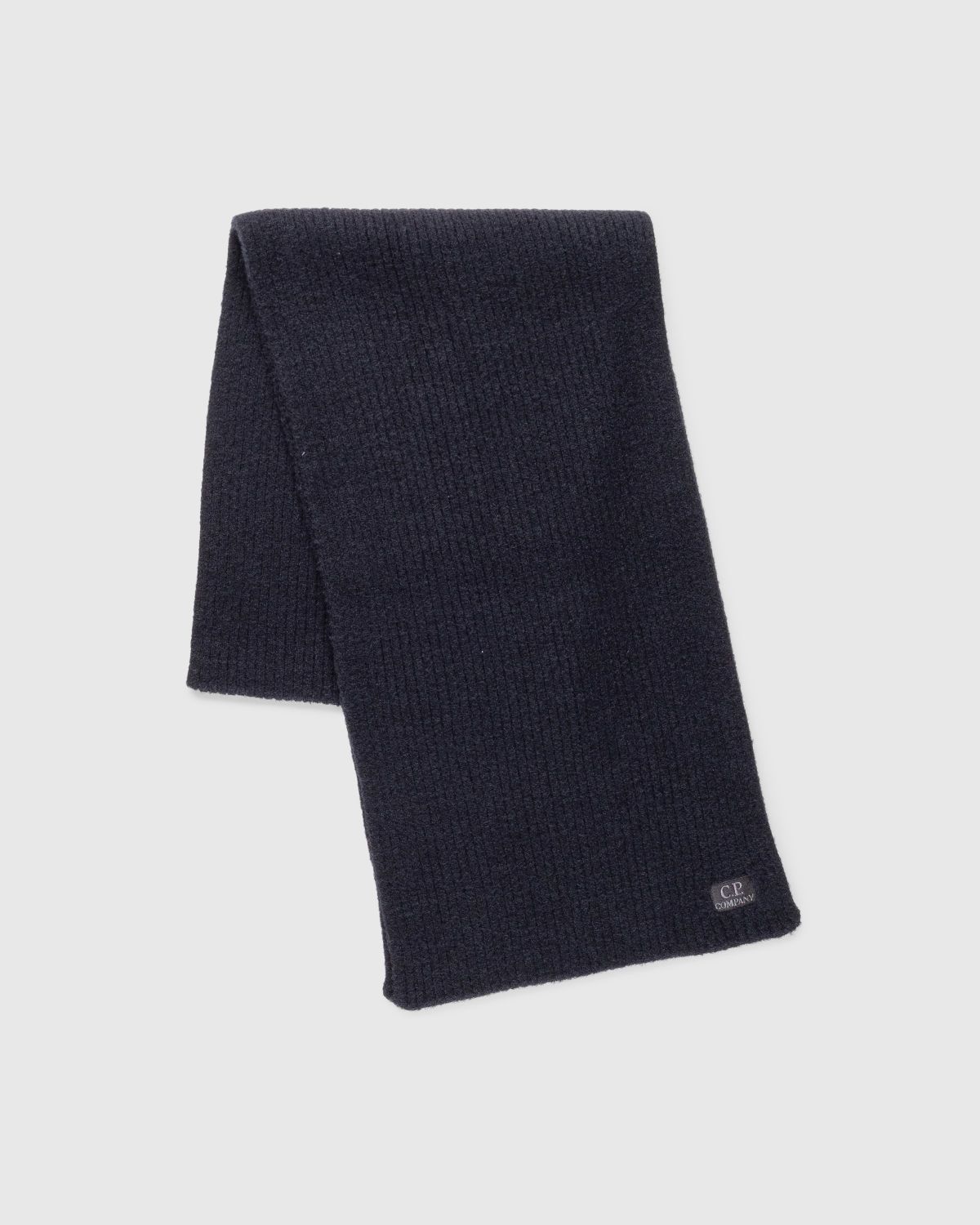 C.P. Company – Ribbed Logo Patch Scarf Black